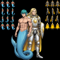 Characters Mermaid Paladin AI Gemini with my Base Cr�ation
